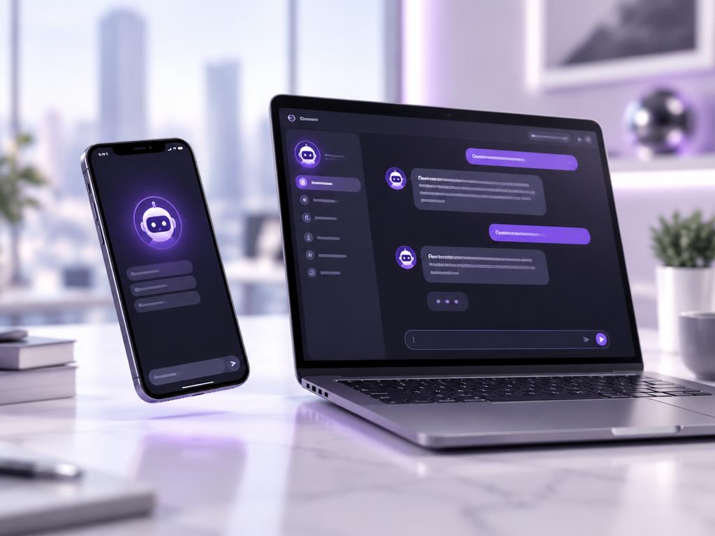 Laptop and phone showing an AI chatbot conversation interface